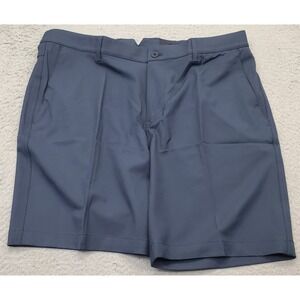 Dunning Golf Shorts Mens 36 Blue Woven Stretch Performance Flat Front Waistband